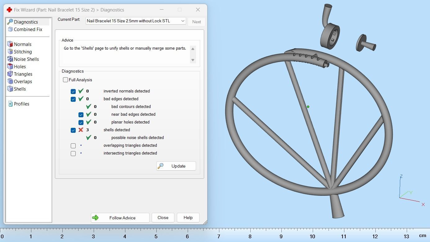 Juste un clou Bracelet 15 Size Small Version N186 3D print model_10