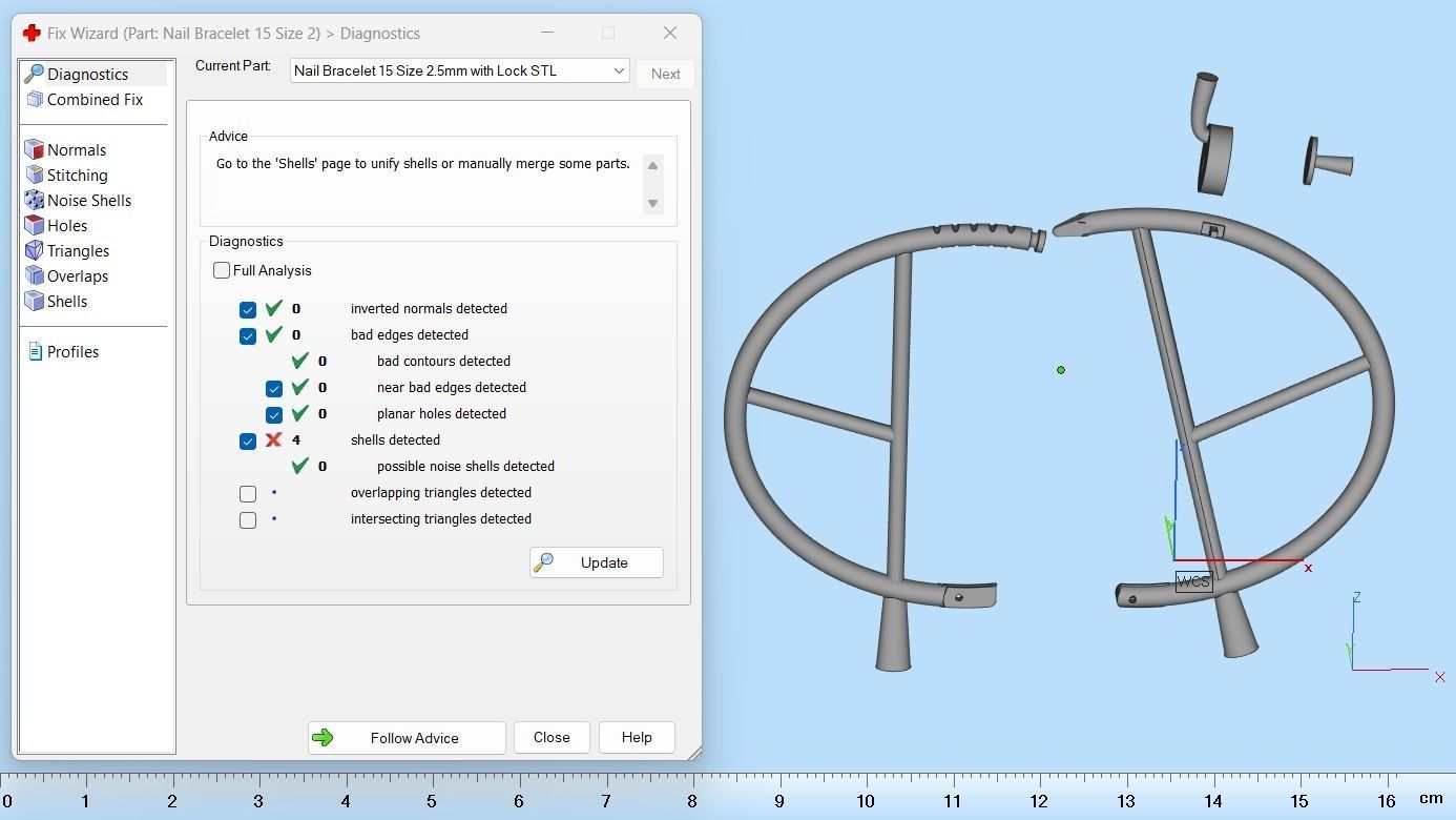 Juste un clou Bracelet 15 Size Small Version N186 3D print model_9