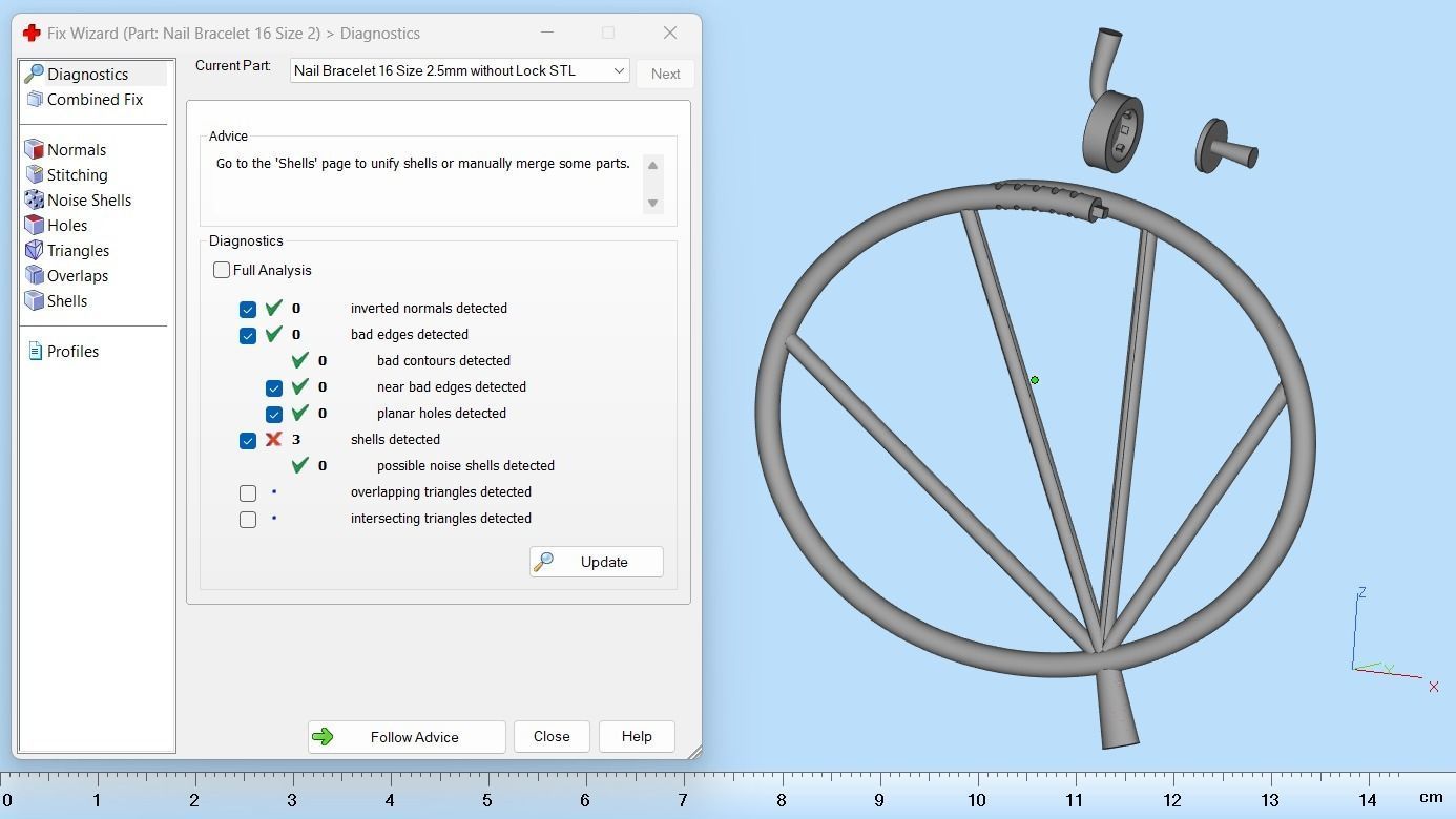 Juste un clou Bracelet 17 Size Small Version N188 3D print model_11