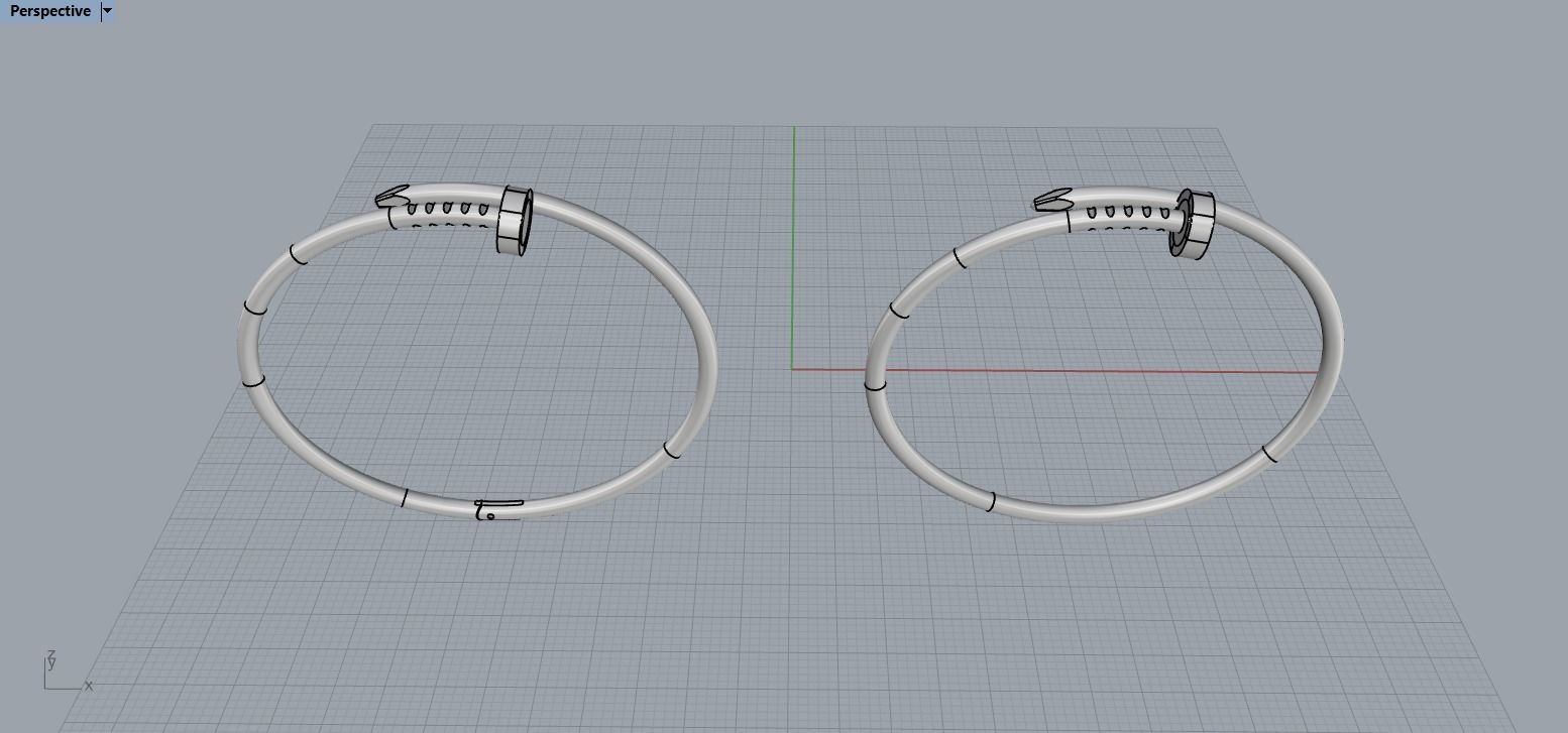 Juste un clou Bracelet 17 Size Small Version N188 3D print model_7