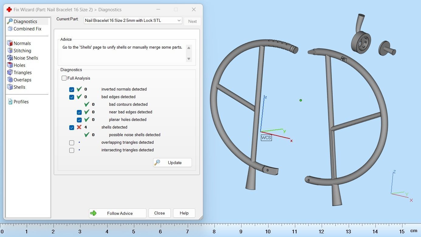 Juste un clou Bracelet 17 Size Small Version N188 3D print model_10
