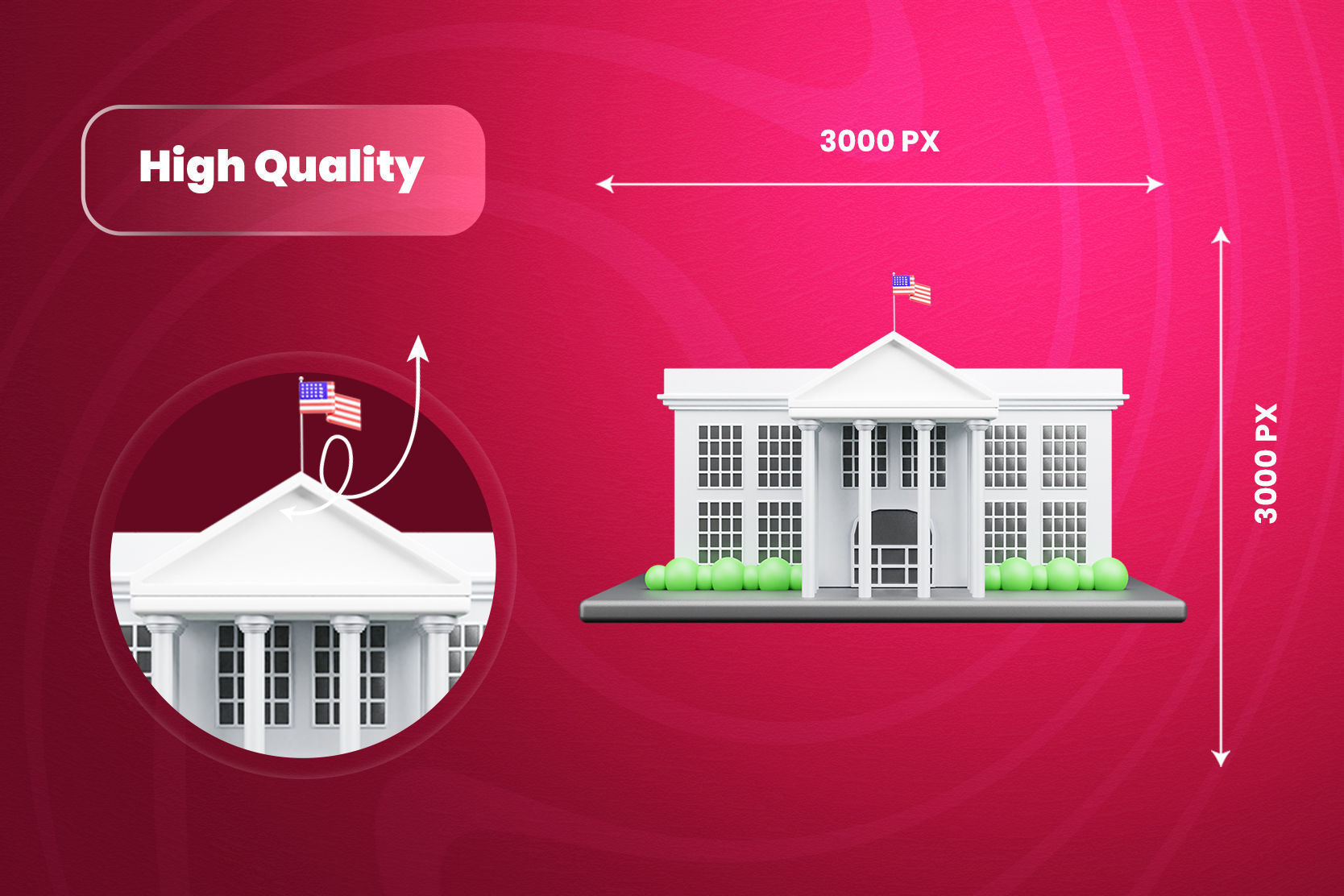 Independence day 3d Illustration  Icon Pack  3D model_4