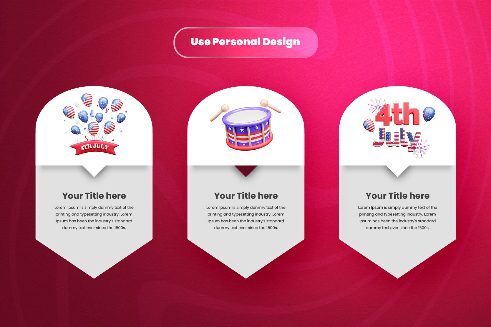 Independence day 3d Illustration  Icon Pack  3D model_3