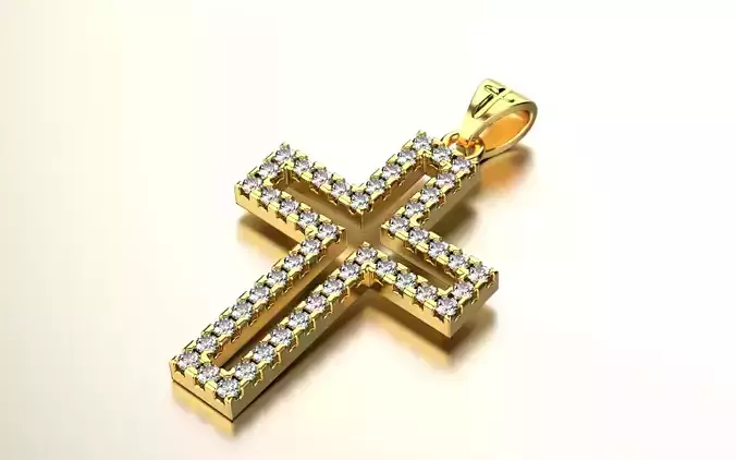 Diamond cross pendant 111023 