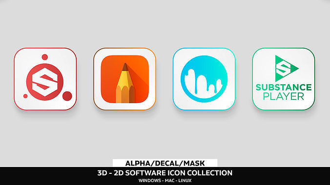 3D Software Icon Collection PSD ICO PNG - Collection Texture