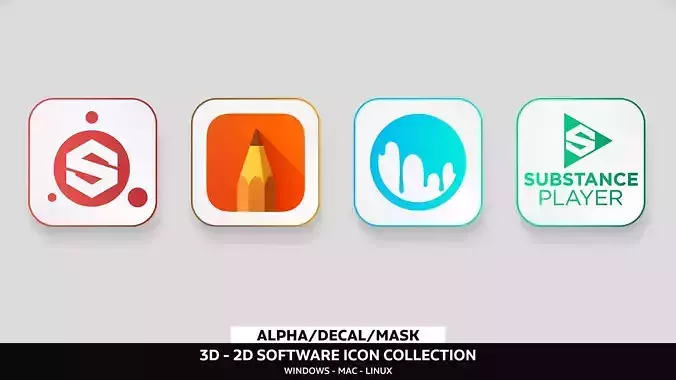 3D Software Icon Collection PSD ICO PNG - Collection Texture