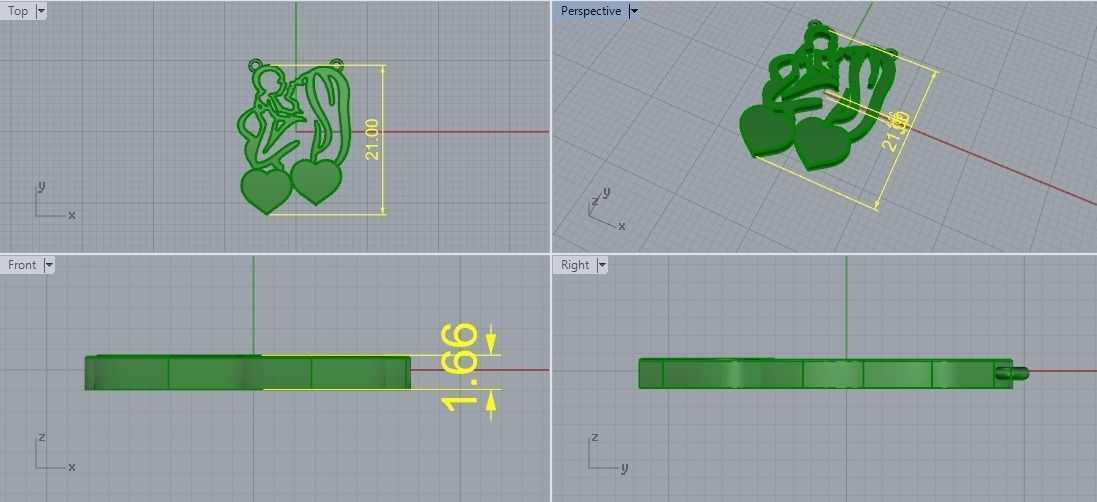 Pendant with hearts Model 5556 3D print model_6