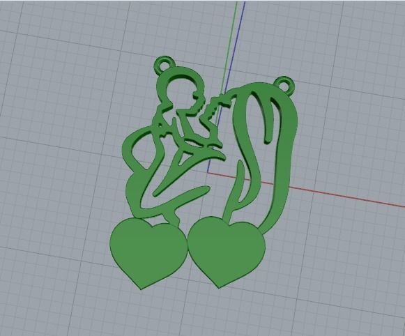 Pendant with hearts Model 5556 3D print model_3