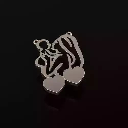 Pendant with hearts Model 5556