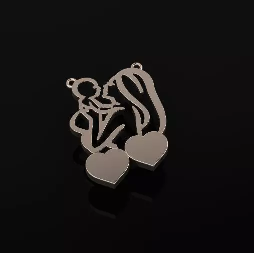 Pendant with hearts Model 5556 3D print model_0