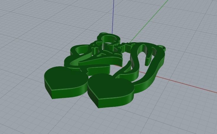 Pendant with hearts Model 5556 3D print model_4