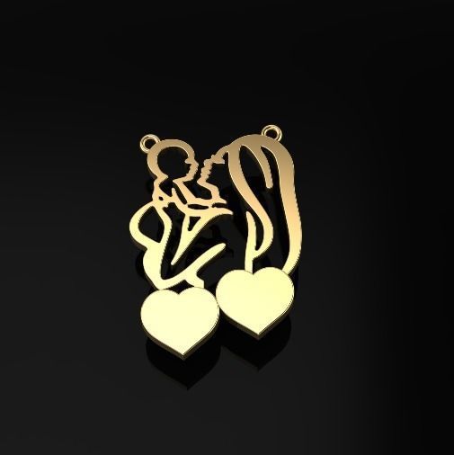 Pendant with hearts Model 5556 3D print model_2