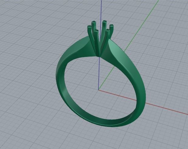 Solitaire ring Model 5550 3D print model_3