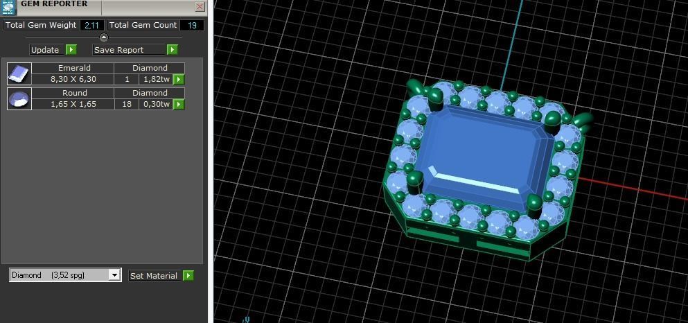 Emerald pendant Model 5548 3D print model_7
