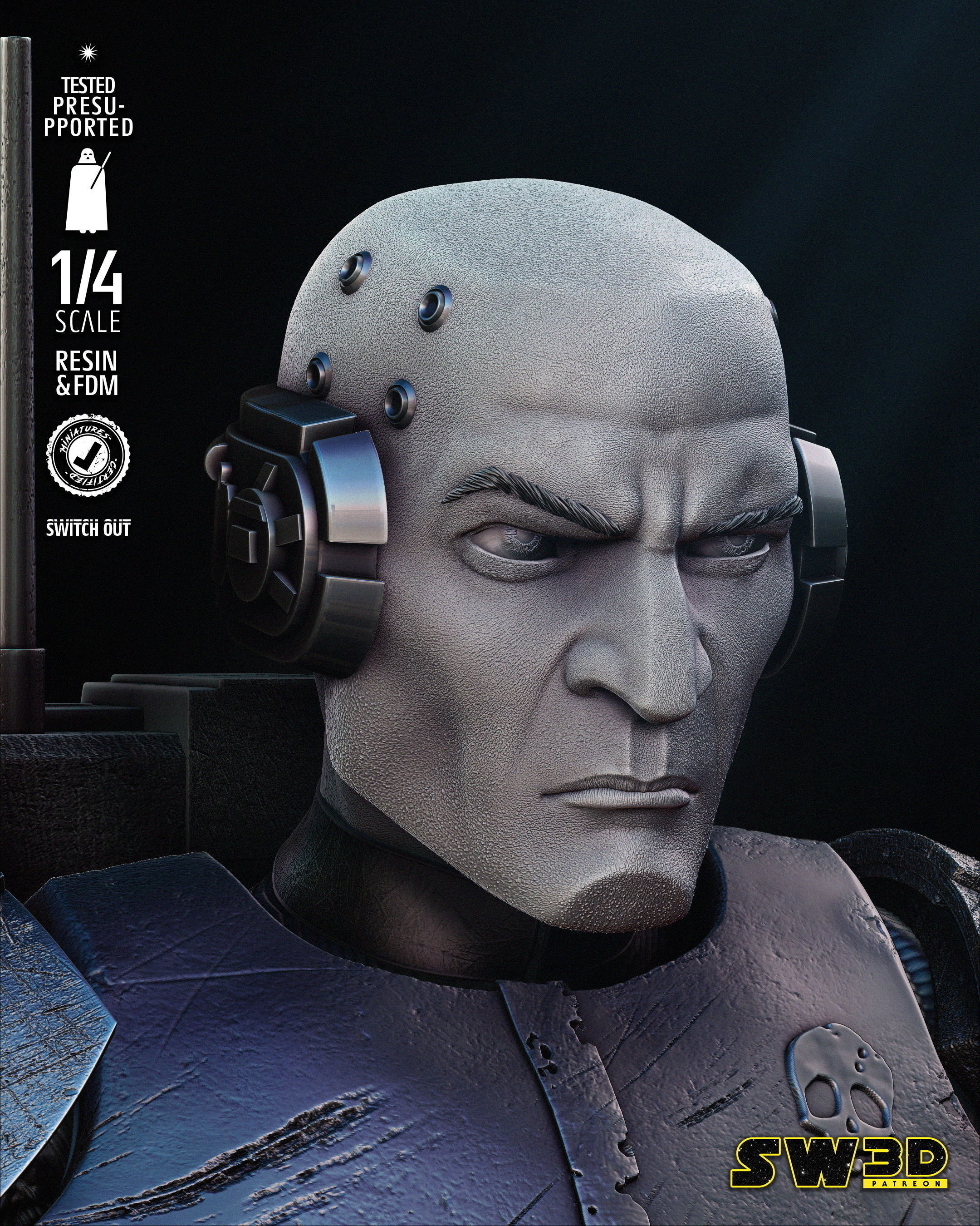 STAR WARS Echo Portrait Bust Tested for 3D Printing 3D print model_46