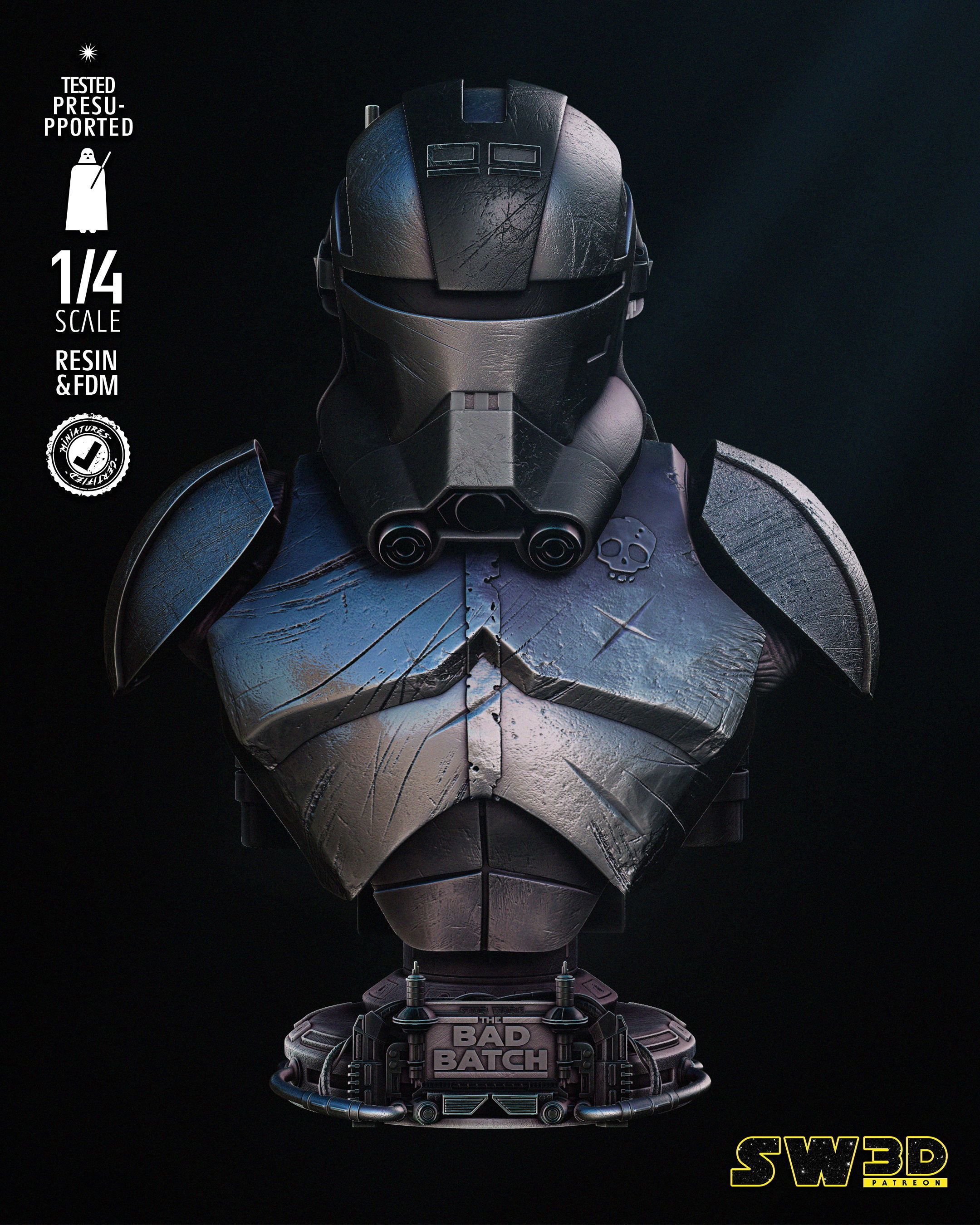 STAR WARS Echo Portrait Bust Tested for 3D Printing 3D print model_20