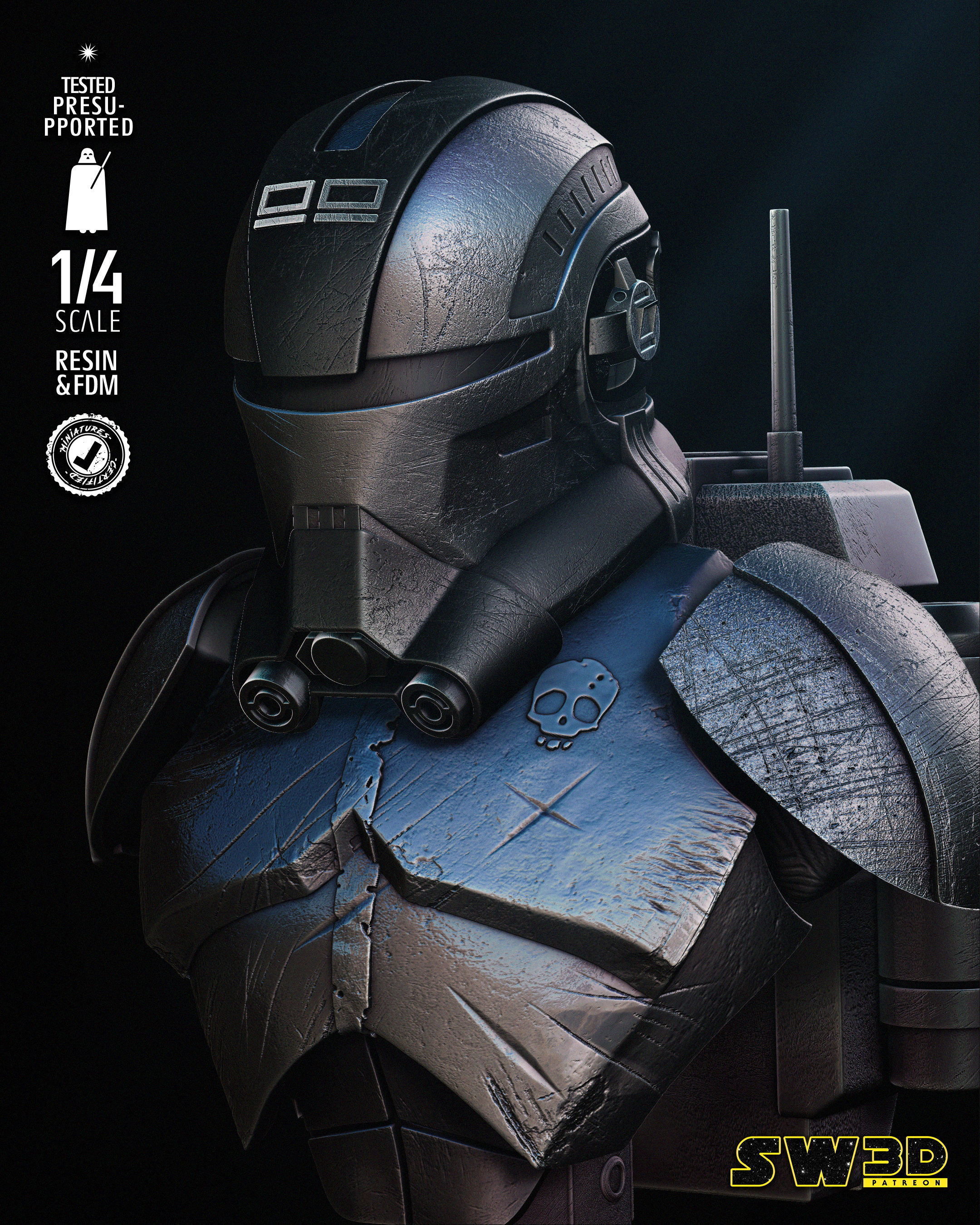 STAR WARS Echo Portrait Bust Tested for 3D Printing 3D print model_50