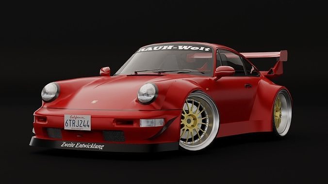 Porsche 911 RWB Low-poly 3D model