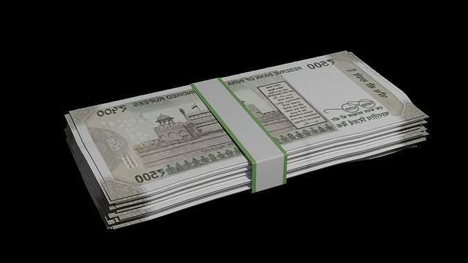 high poly model of indian 500 rupee note  3D print model