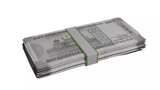 high poly model of indian 500 rupee note  3D print model