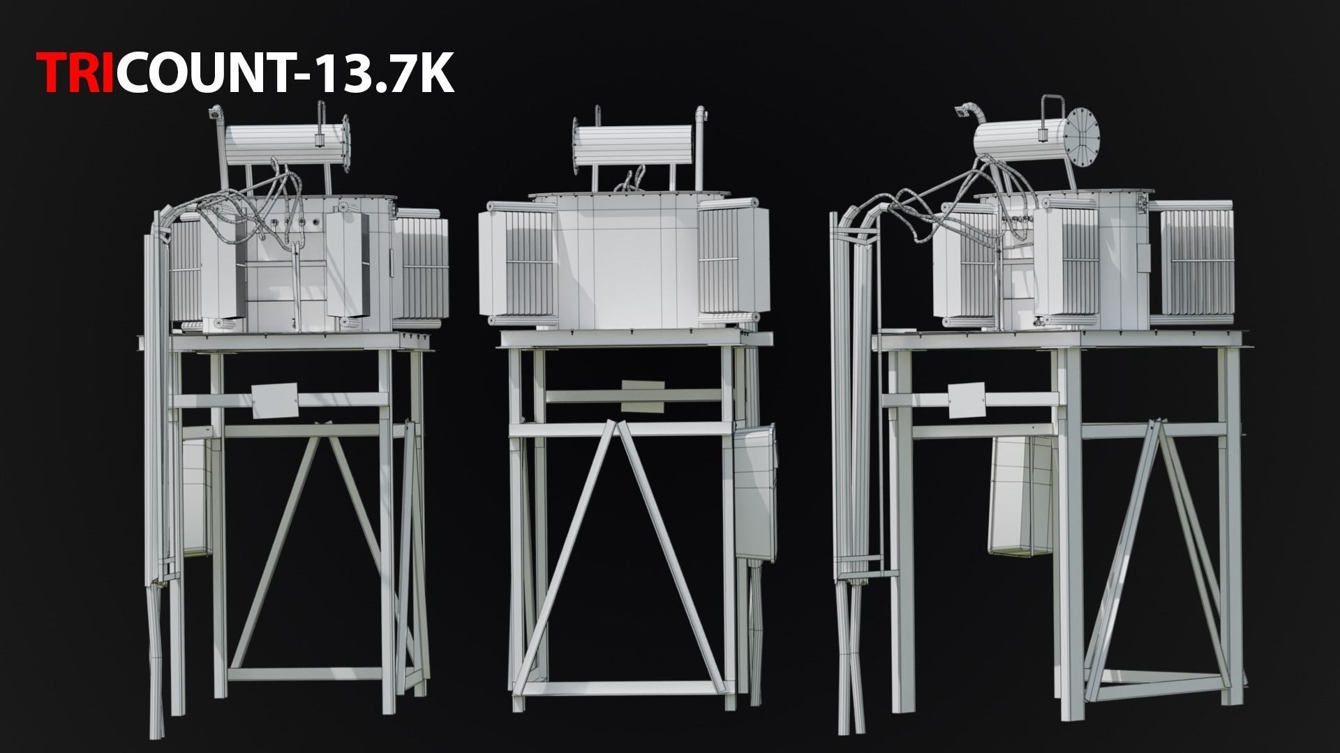 Electrical Transformer - Game Ready Asset Free low-poly 3D model_11