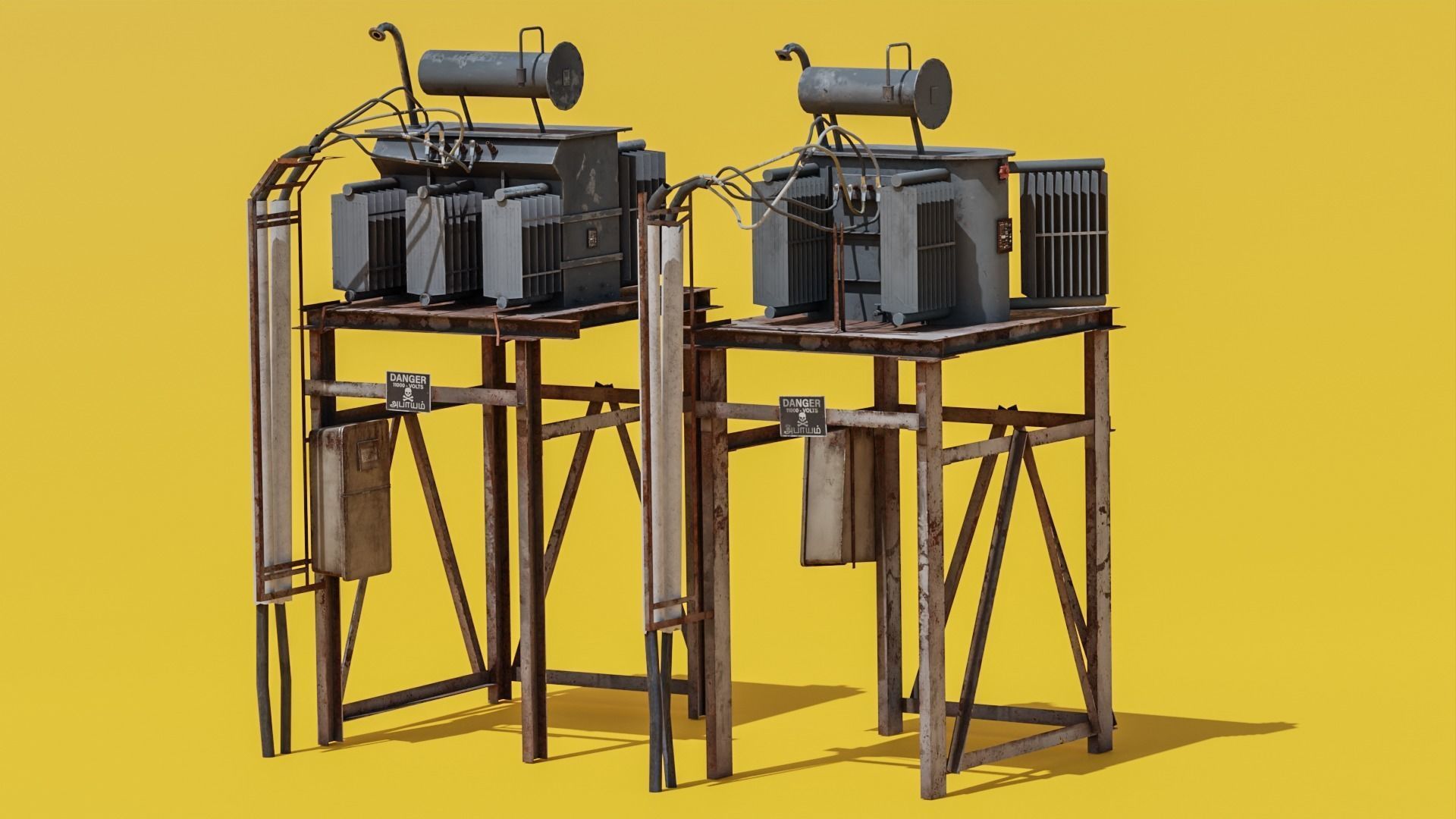 Electrical Transformer - Game Ready Asset Free low-poly 3D model_2