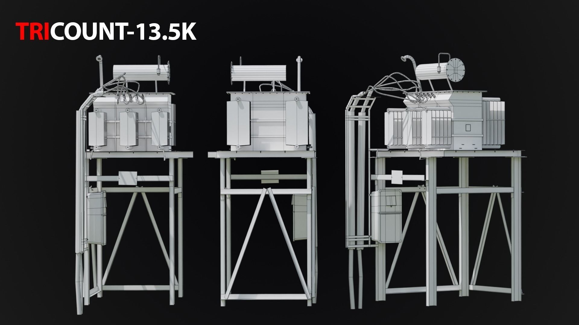 Electrical Transformer - Game Ready Asset Free low-poly 3D model_10