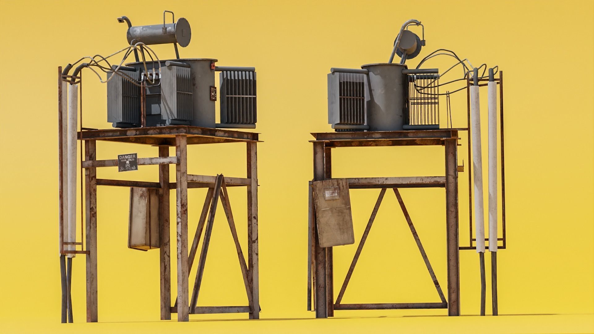 Electrical Transformer - Game Ready Asset Free low-poly 3D model_5