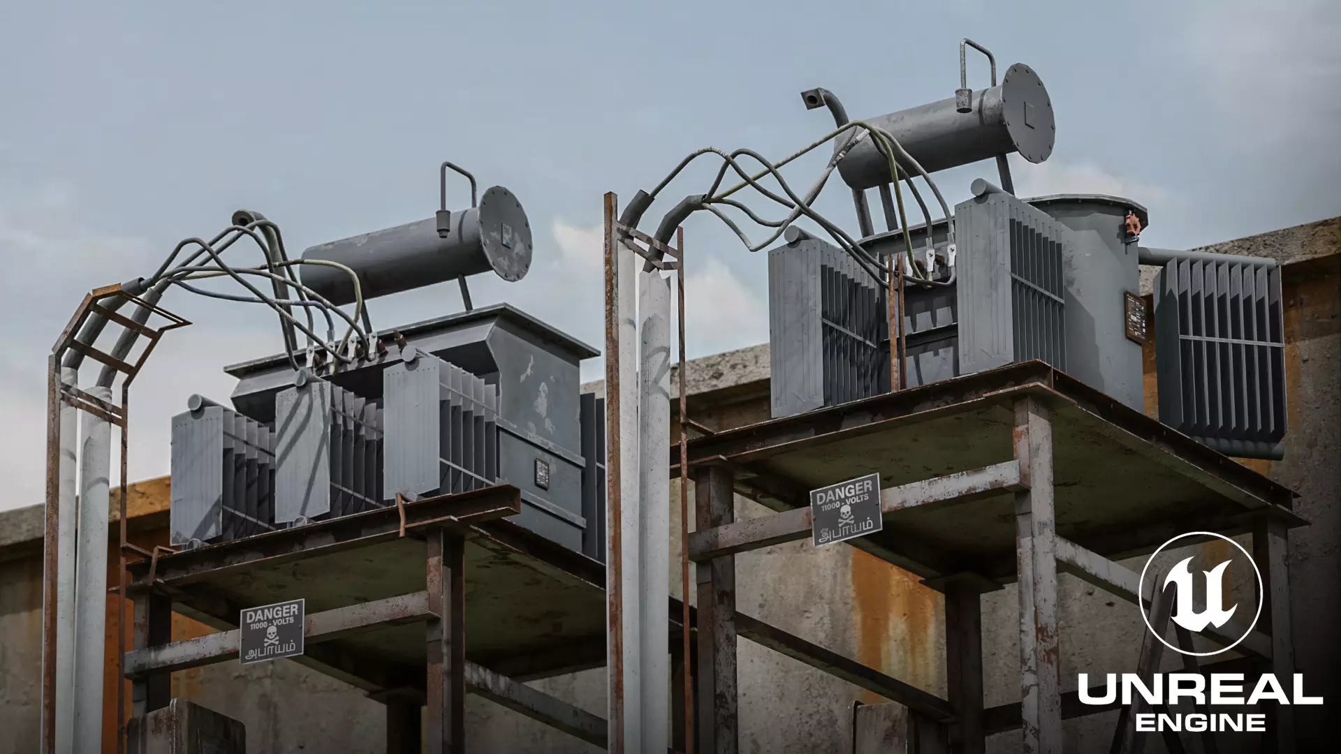 Electrical Transformer - Game Ready Asset Free low-poly 3D model_0