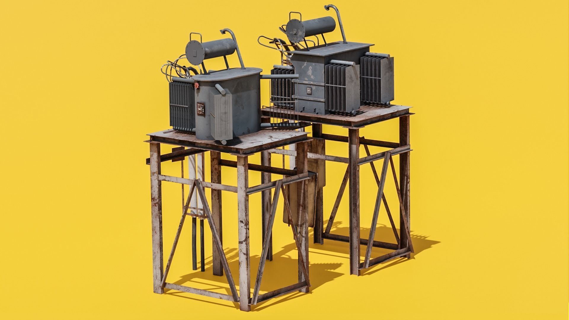 Electrical Transformer - Game Ready Asset Free low-poly 3D model_3
