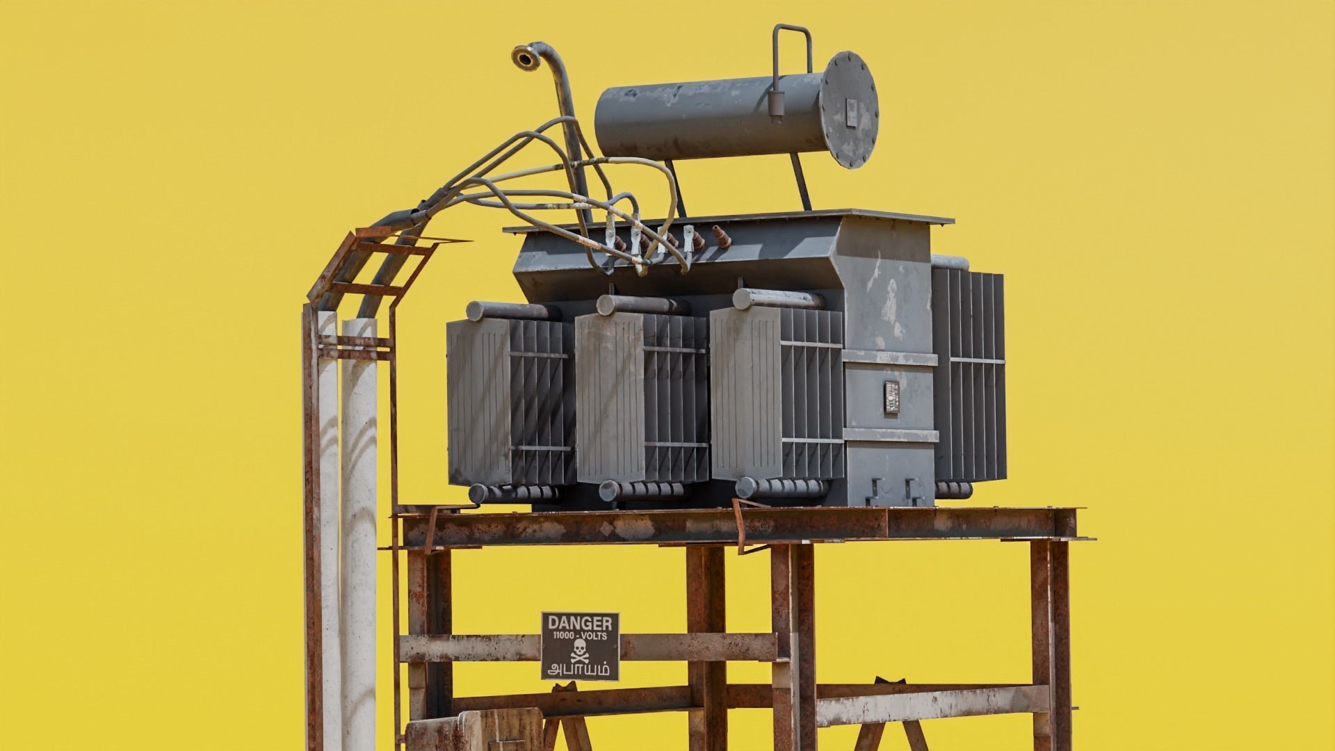 Electrical Transformer - Game Ready Asset Free low-poly 3D model_9