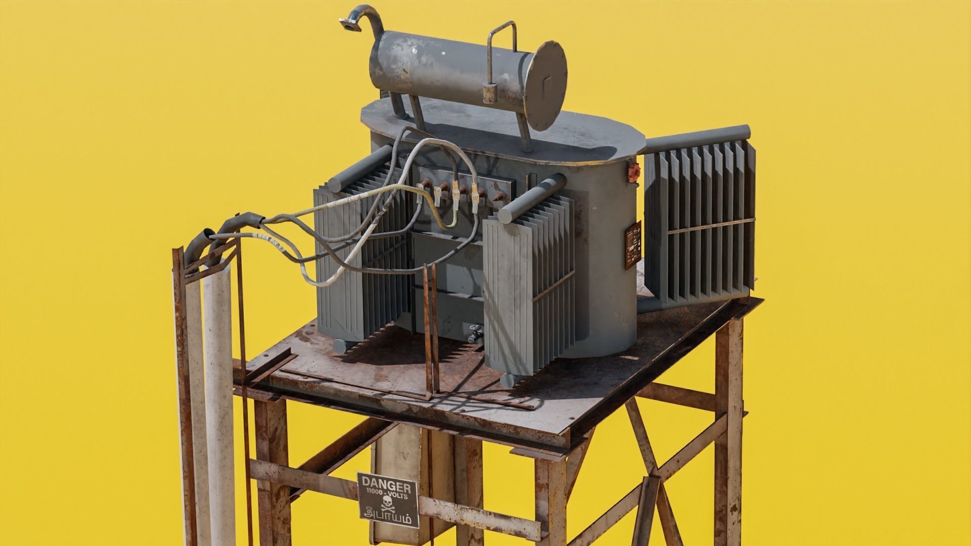 Electrical Transformer - Game Ready Asset Free low-poly 3D model_8