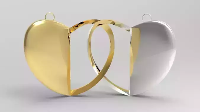 two intertwined hearts pendant