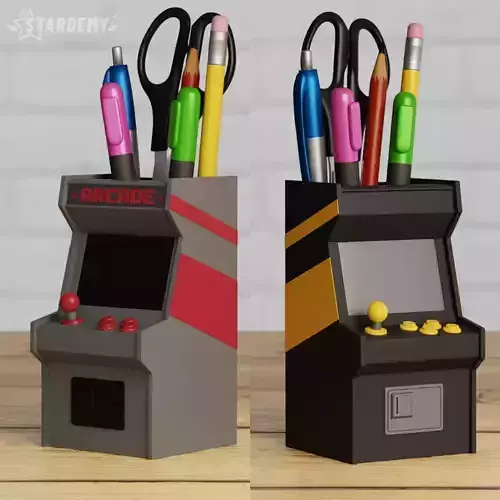Arcade Machine Pen Holder Planter Gamer Decor Organizer