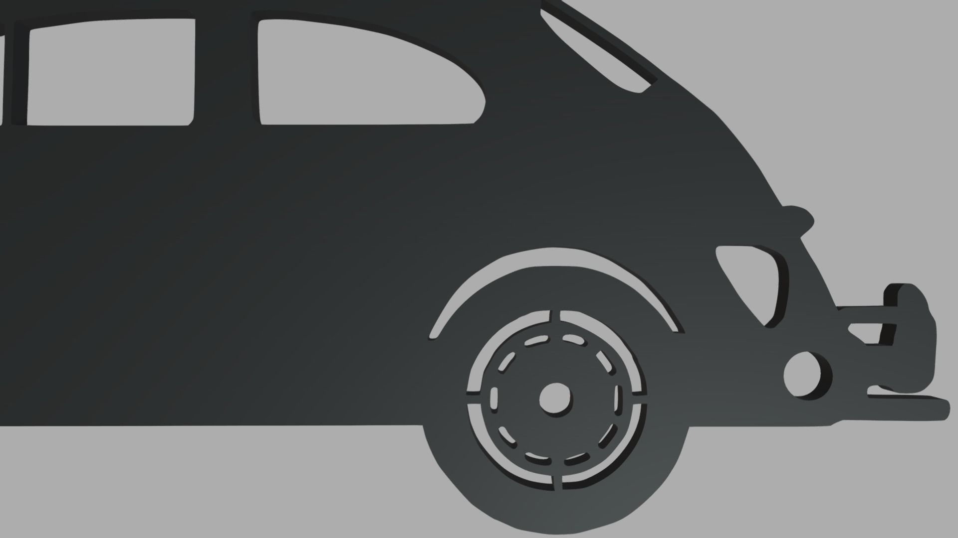 Volkswagen Beetle 1300 1965 Key Ring 3D print model_4