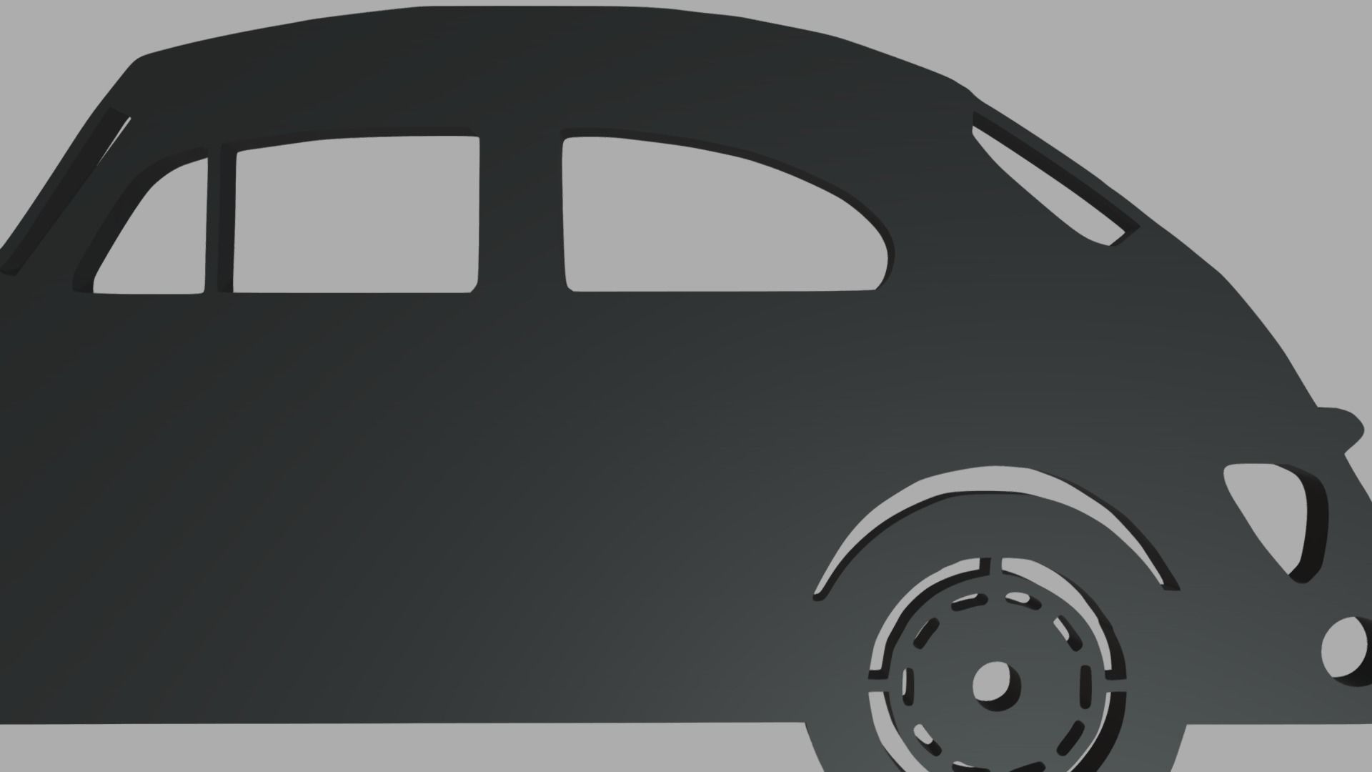 Volkswagen Beetle 1300 1965 Key Ring 3D print model_3