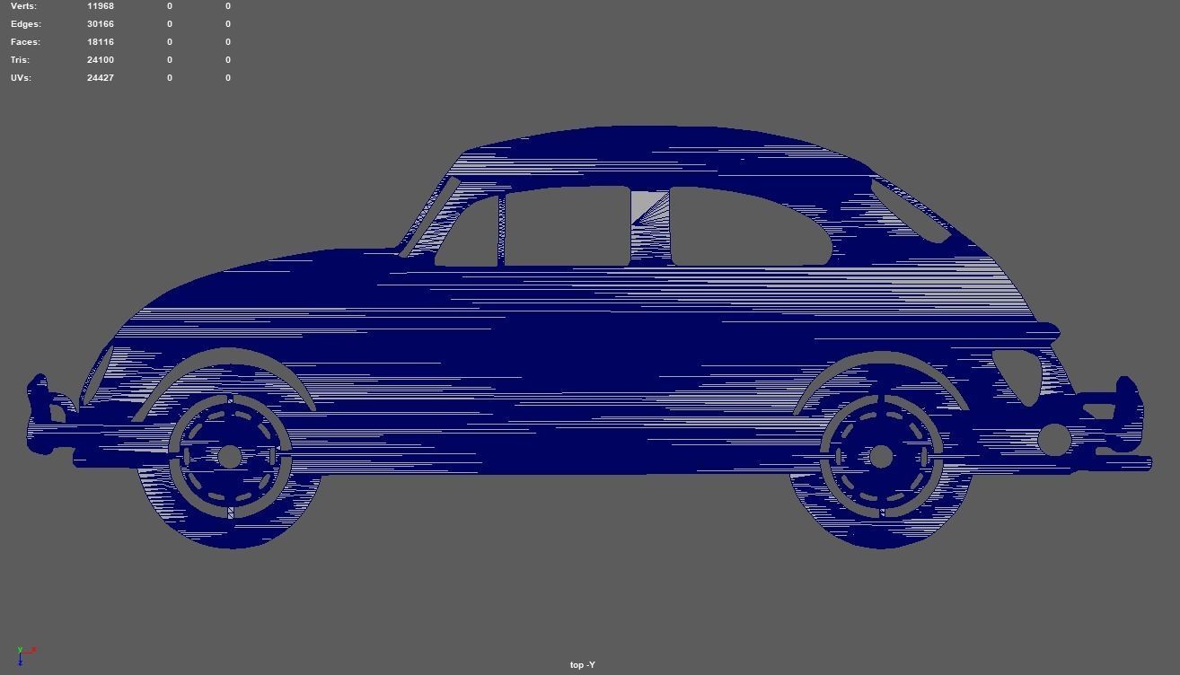 Volkswagen Beetle 1300 1965 Key Ring 3D print model_6