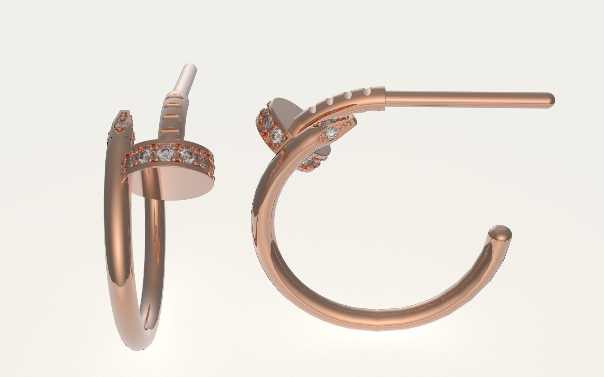 Earring  juste un Clou 3D print model_1