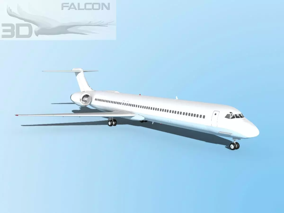 Falcon3D MD-80 Unmarked 2 3D model_0