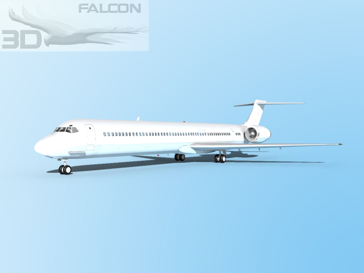 Falcon3D MD-80 Unmarked 2 3D model_2