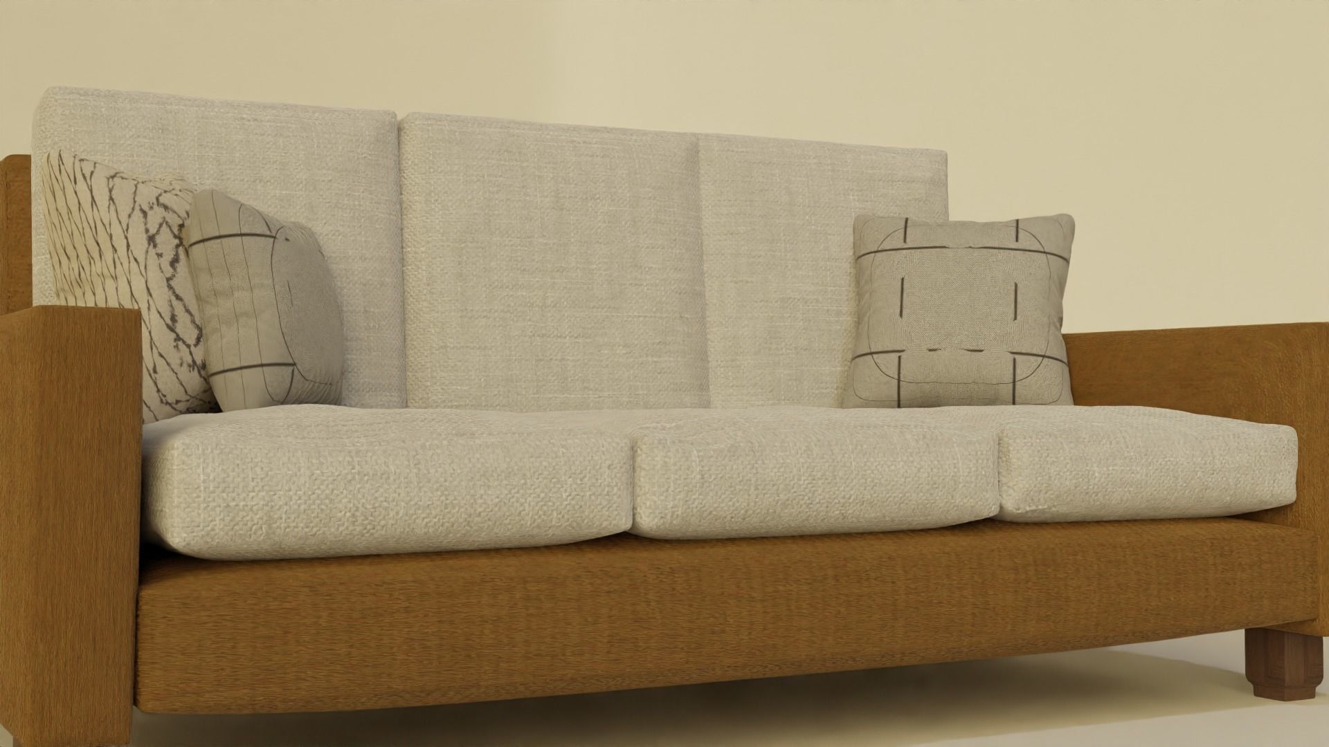 couch Low-poly 3D model_1