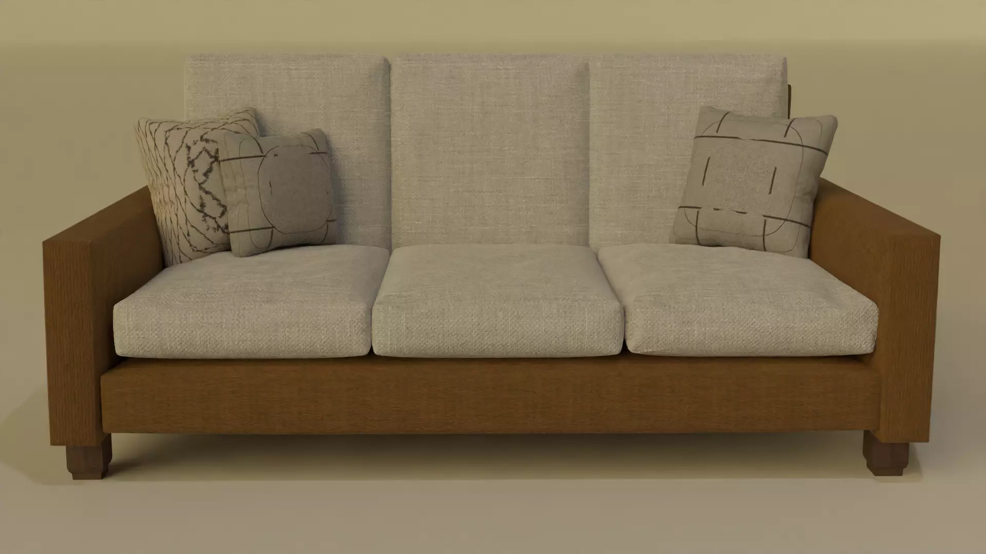 couch Low-poly 3D model_0