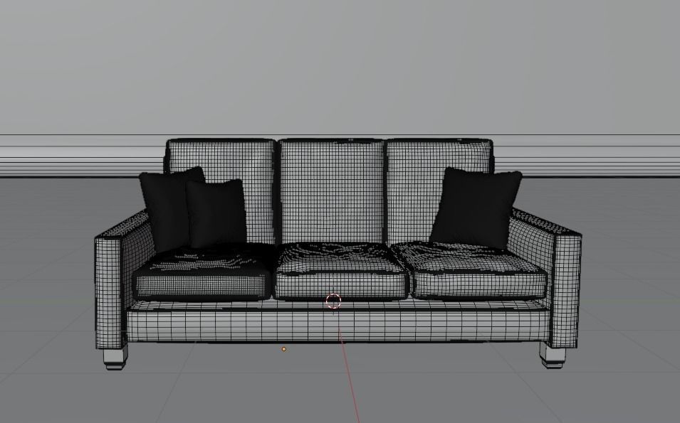 couch Low-poly 3D model_4