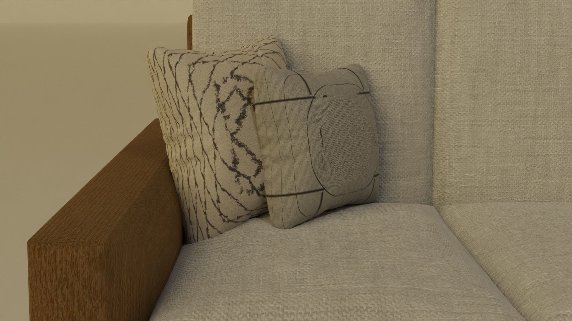 couch Low-poly 3D model_2