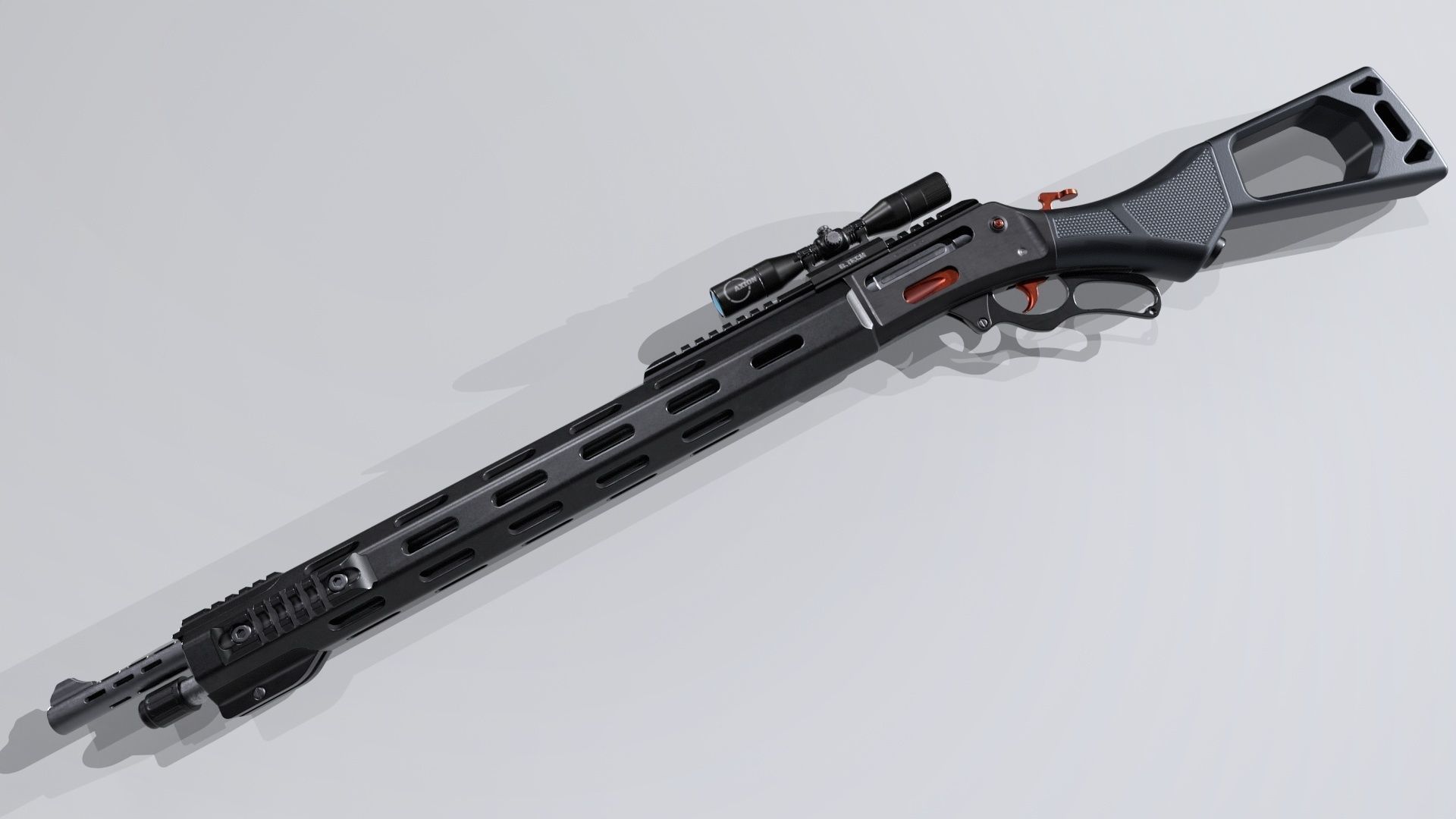ShotGun-MK2 Low-poly 3D model_14
