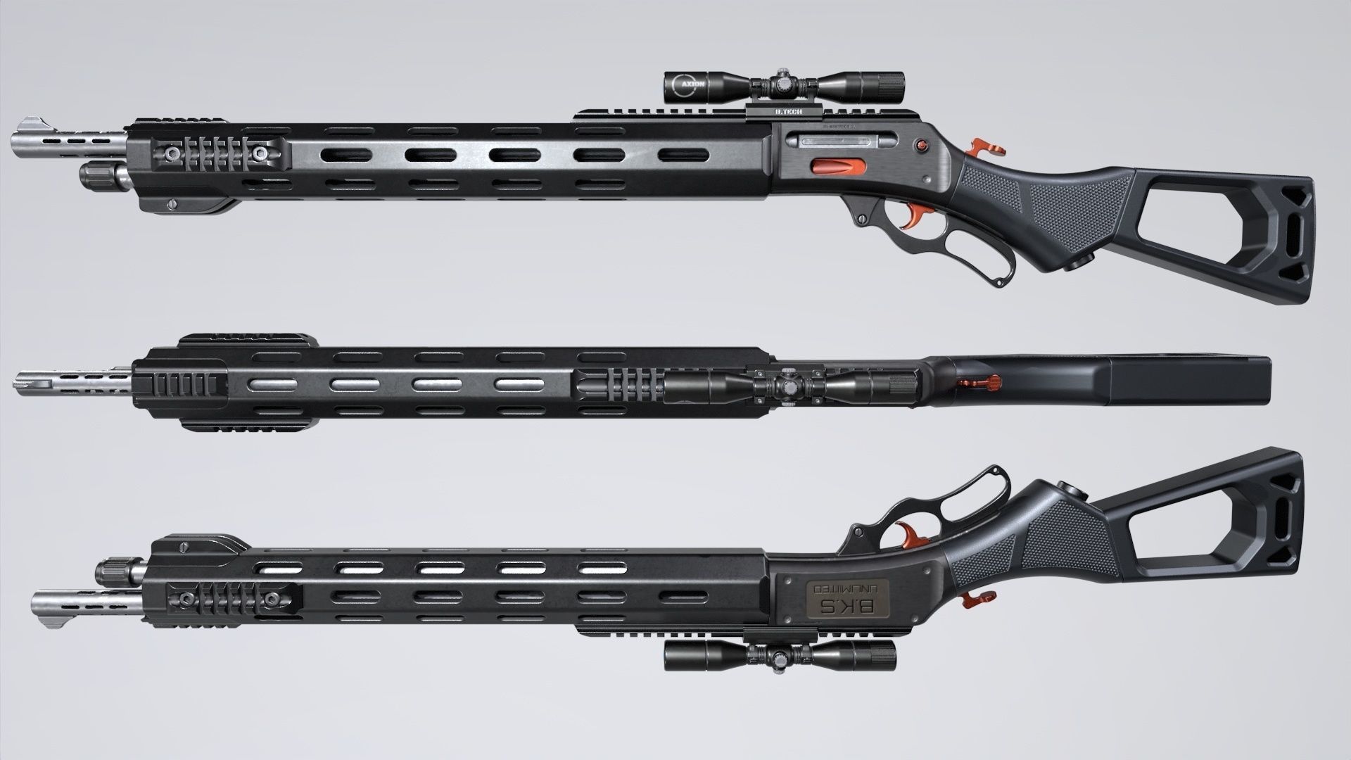 ShotGun-MK2 Low-poly 3D model_8