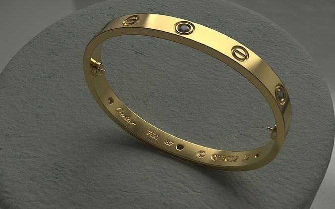 Bracelet Love with engraving 6gem 3D print model