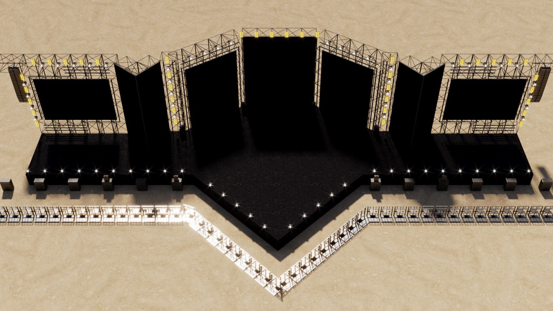 Concert Festival Stage Event 3D model_16