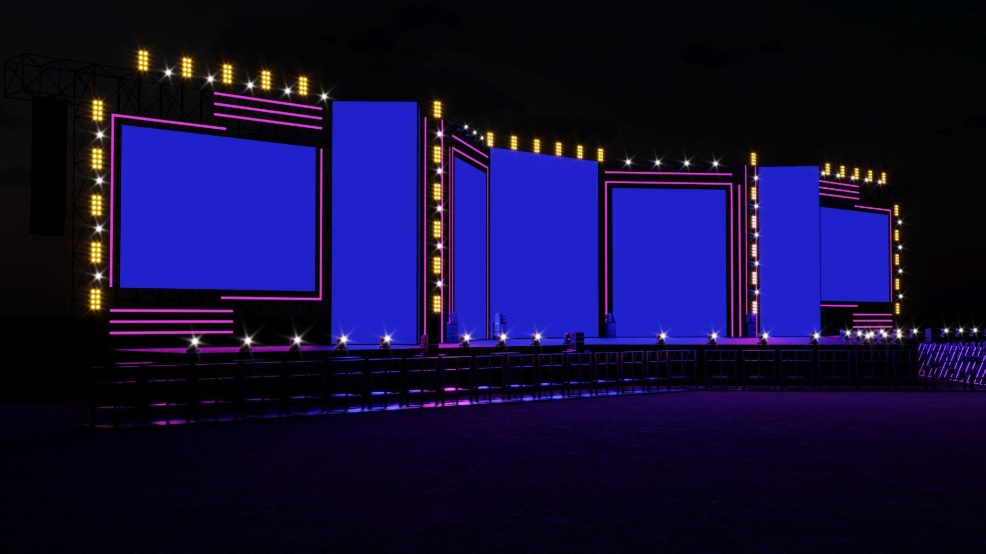 Concert Festival Stage Event 3D model_5