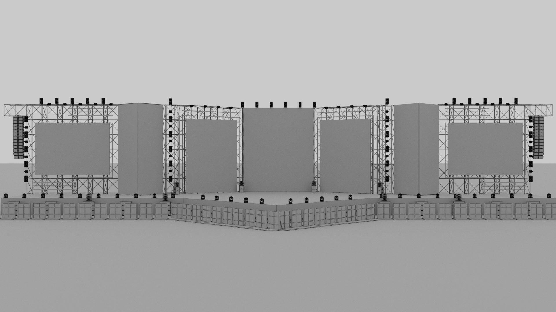 Concert Festival Stage Event 3D model_9
